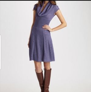 Catherine Malandrino cowl neck pointelle dress